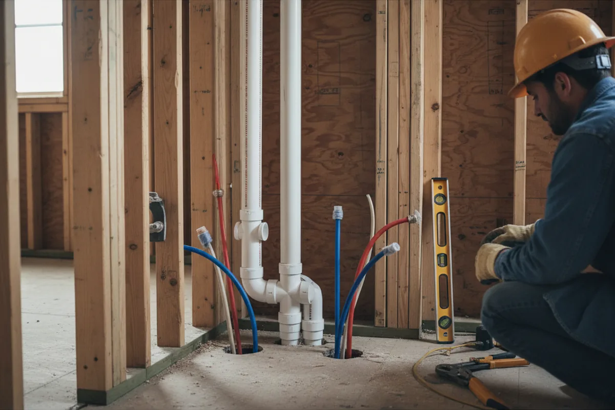 Drain and supply rough-in during Garbage Disposal Repair in Beverly